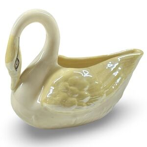 Belleek Ireland Swan Creamer Vintage 60s 70s Dining Collectible Porcelain Coffee